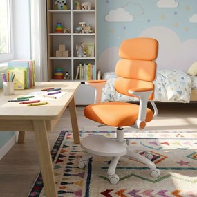 Detská rastúca stolička Neoseat KIDDY THREE — látka, prateľný poťah, oranžová