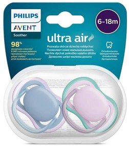 Dojčenský cumlík Ultra air Neutral Avent 6- 18 mesiacov - 2 ks dievčatko