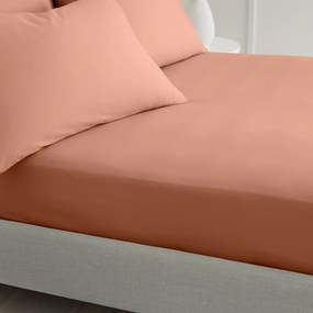 Napínacia plachta z bavlneného perkálu v terakotovej farbe 135x190 cm Cotton Percale – Bianca