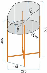 Tutumi Tutumi, kovový podstavec pre kvety TSHP20208, čierna-zlatá, HOM-09906