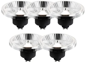 Sada 5 GU10 3-stupňových stmievateľných LED žiaroviek AR111 10W 800 lm 2700 - 3700K