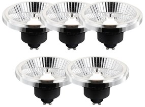 Sada 5 GU10 3-stupňových stmievateľných LED žiaroviek AR111 10W 800 lm 2700 - 3700K