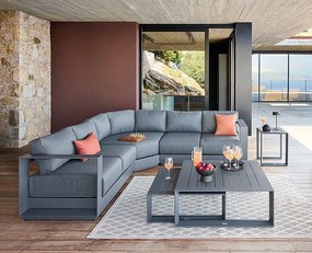 Hliníková rohová zostava pre 5 osôb MADRID NEW (antracit)