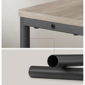 Odkladací stolík ROD s vstavanou zásuvkou a USB portami, hnedá/čierna