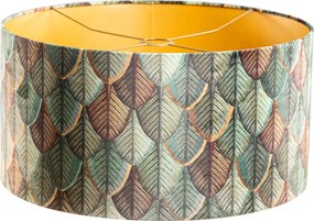 Zamatový tienidlo na lampu s dizajnom listov a zlatým vnútorným povrchom 50/50/25