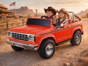 JOKOMISIADA Dvojmiestne autíčko na batériu klasický Ford Bronco Pickup červené PA0338