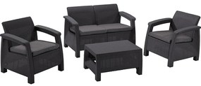 Tmavosivá záhradná lounge súprava pre 4 osoby Corfu – Keter