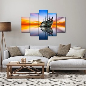 Obraz - Svitanie nad vrakom lode (150x105 cm)