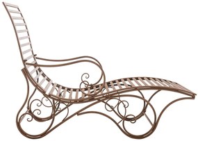 Kovová záhradné lehátko Amiens - Hnedá antik