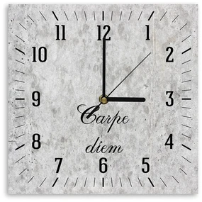 Gario Hodiny na stenu Carpe diem na ľahkom kameni Rozmery: 60 x 60 cm