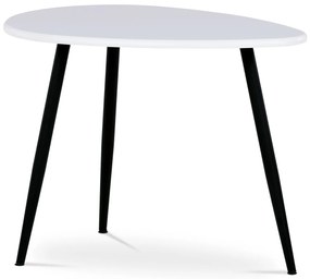 Autronic - Konferenční stůl, MDF deska, bilý matt, černý kov - AF-3011 WT