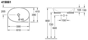 Villeroy & Boch 419861R1 - Umývadlo na dosku ARTIS 61x41 cm keramika/biela