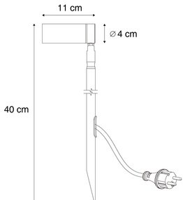Bodové svietidlo so zemným hrotom čierne 40 cm vrátane LED nastaviteľné IP65 vrátane kábla a zástrčky - Carl