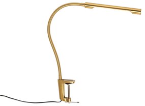 Upínacia stolová lampa z mosadze vrátane LED s dotykovým stmievačom - Lionard