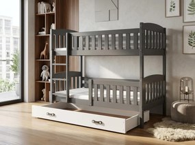 Poschodová posteľ KUBO 200x90 | grafitová - biela