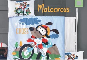 Obliečky bavlnené detské Motocross 130x90cm+45x65cm