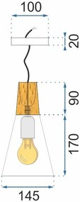 Dekorstudio Retro stropná lampa Loft Scandi B čierna