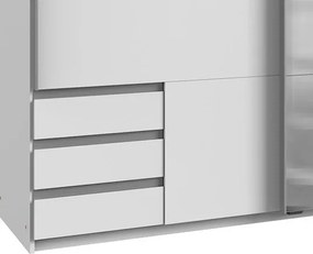 Šatníková skriňa Emden, 179 cm, biela