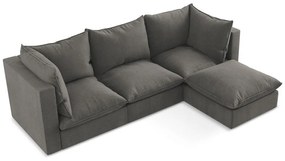 Tmavosivá rohová pohovka (pravý roh/s leňoškou) Manao – Makamii