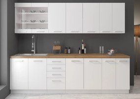 Moderná kuchyňa Eko 260 cm - biely mat