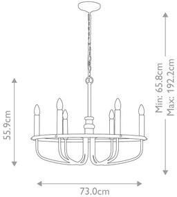 Kichler KL-CAPITOL-HILL6-PNBR - Luster na reťazi CAPITOL HILL 6xE14/40W/230V