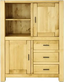 Drevený sekretár s 2 dvierkami a 3 zásuvkami 110x50x140 cm