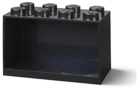 Detská čierna nástenná polica LEGO® Brick 8