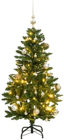 Umelý výklopný vianočný stromček 150 LED a sada gúľ 150 cm 3210094