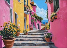 Obraz - Ružová ulička (70x50 cm)