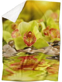Deka Zelená orchidea (Rozmer: 150 x 120 cm, Podšitie baránkom: ÁNO)