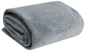 Dekorstudio Zamatový prehoz na posteľ NKL-05 v striebornej farbe Rozmer prehozu (šírka x dĺžka): 170x210cm