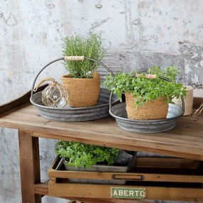 2ks plechový antik podnos Old French - 34*17*8 cm