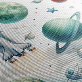 Obraz raketa medzi planétami