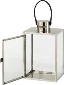 Strieborný kovový lampáš Recin - 21*15*43cm