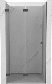 Mexen, Mexen Lunar-F ľavé sklápacie sprchové dvere 60 cm, transparentné, pištoľový kov - 836-060-000-95-00-L