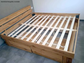 Posteľ z masívu duba FRED so šuplíkmi 200x140 cm