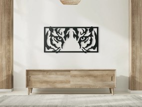 drevko 3D obraz na stenu Pohľad tigra Rozmer obrazu: 22 x 44,5 cm, Farba dekorácie: Čierna