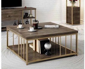 Dizajnový konferenčný stolík Natine 90 cm orech / zlatý