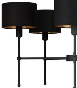 Luster na tyči MADELA 5xE14/40W/230V čierna