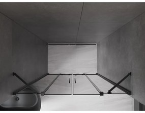 Mexen Velar Duo, posuvné sprchové dvere do otvoru 150 cm, 8mm šedé sklo, brúsený grafit, 871-150-000-42-95