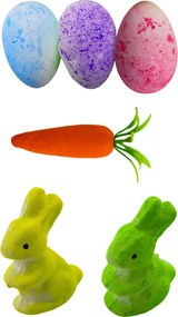 LEAN Veľkonočné ozdoby v košíku - 6 kusov