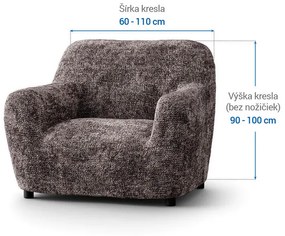 Bielastické poťahy MARMO hnedé kreslo (š. 60 - 110 cm)