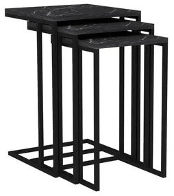 Skladací stôl Black Mermer, 3 ks