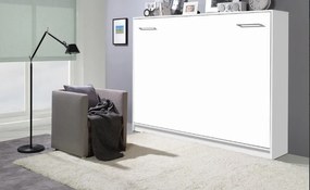 Sklápacia posteľ Hela 90x200 cm, biely mat, vodorovná