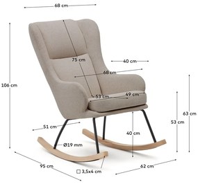 Béžové hojdacie kreslo z textílie bouclé Maustin – Kave Home