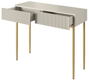 Moderný písací stôl Nicole 100 cm - kašmírová / zlatá