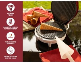 Beper - 2v1 vaflovač 1000 W/230 V, červený