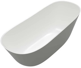 VILLEROY &amp; BOCH Theano Curved Edition voľne stojaca vaňa z materiálu Quaryl, odtok v strede, vrátane napúšťania vane SilentFlow, 1700 x 750 x 643 mm, Colour on Demand, Stone White, UBQ170ANH7F2BCTVRW