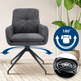 Jedálenská stolička Pickett - látka - tmavošedá