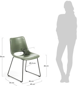 Zelená jedálenská stolička Kave Home Zahara